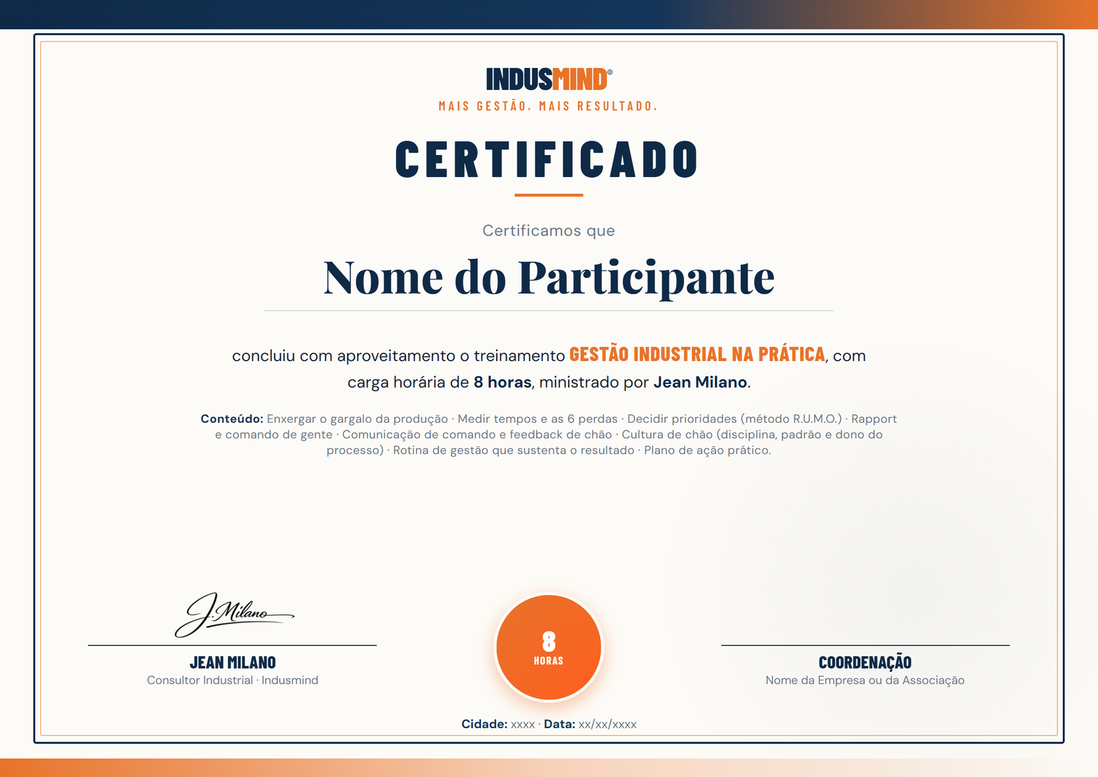 Certificado de 8 horas — Capacidade Industrial Oculta